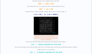 6x6 Magic Square of the Sun and No. 666
